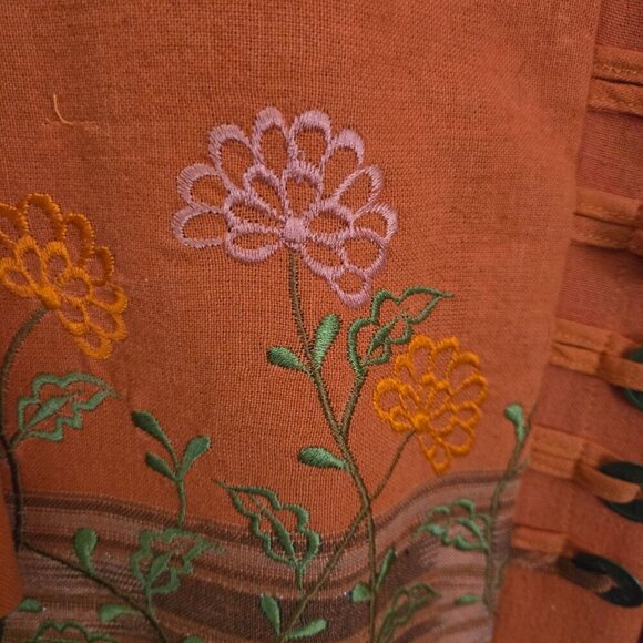 Stunning Vintage Unique Floral Butterfly Embroidered 80s Jacket Size L - Picture 3 of 9